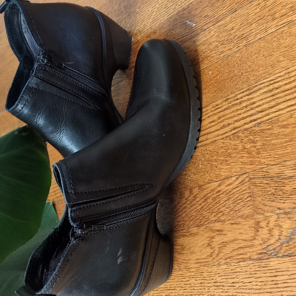 Black Leather Booties By Spring Step - Picture 7 of 7